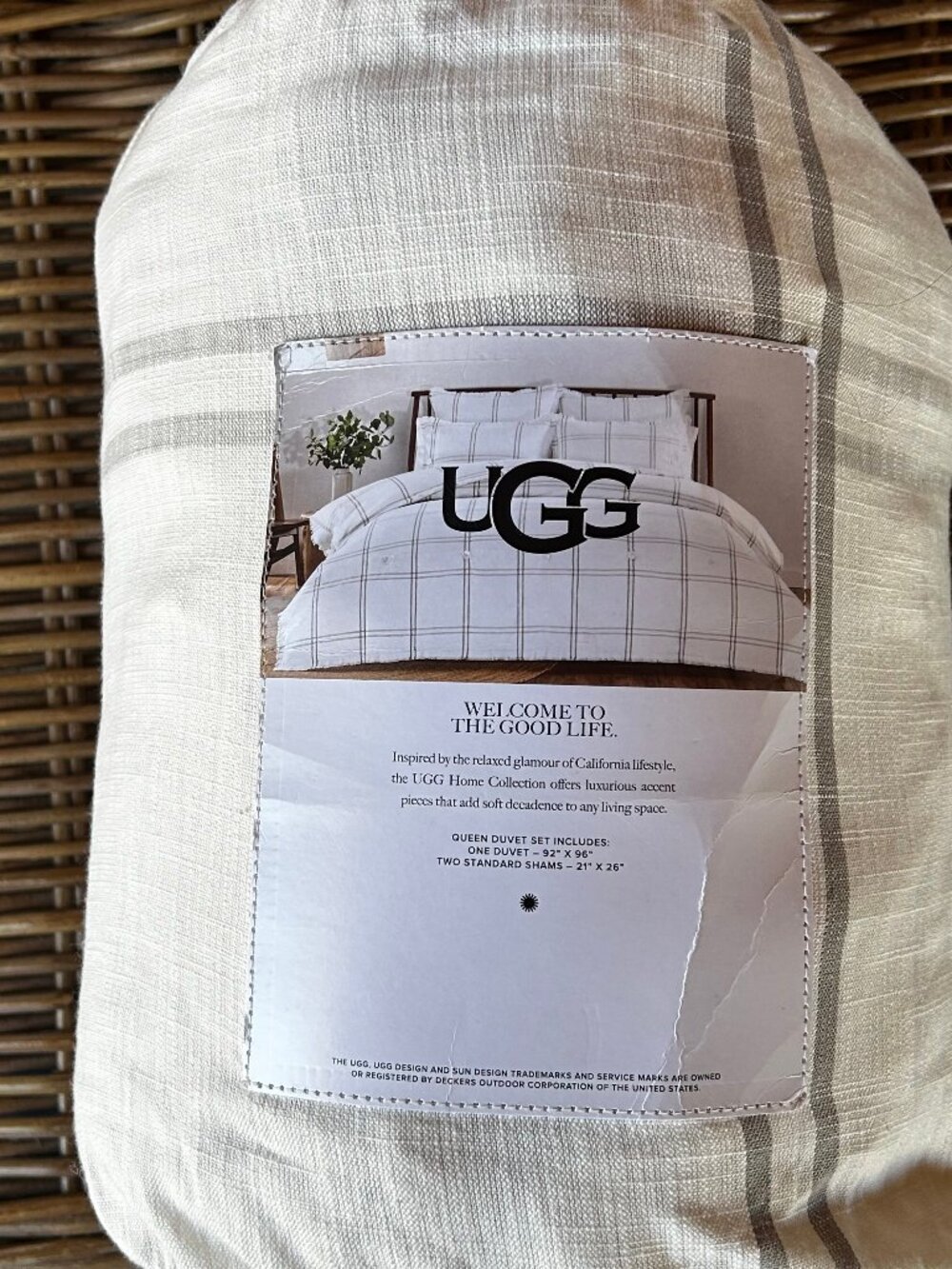 UGG Callie Plaid Duvet cover with Shams Queen Set